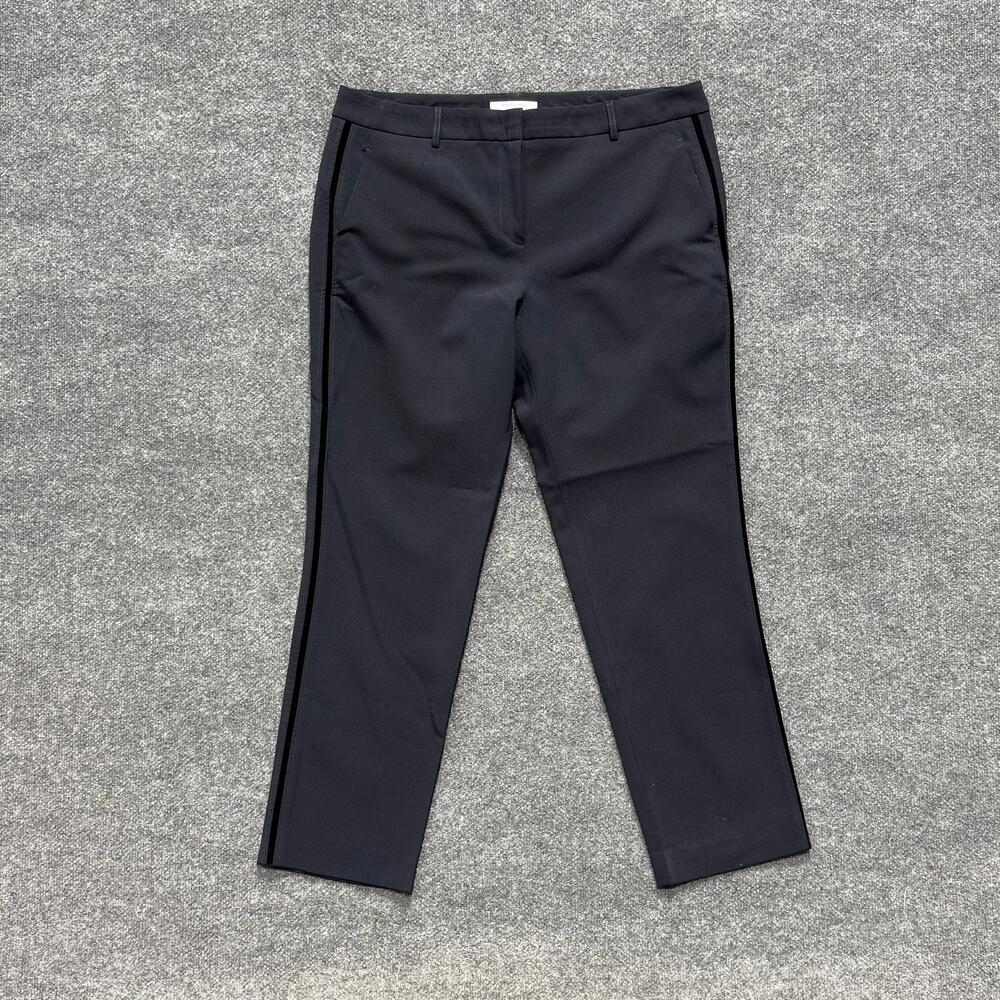 Gerard Darel Pants Womens 46 Black Twill Tapered Stretch Dress Trousers Office
